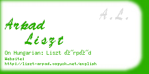 arpad liszt business card